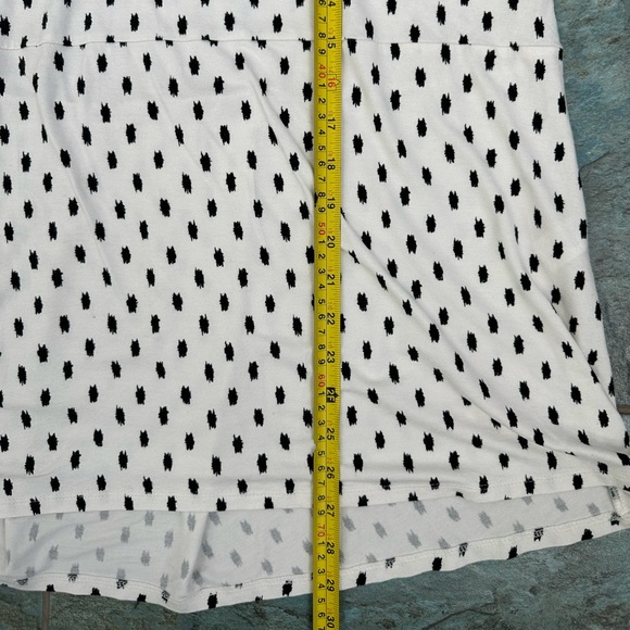 J Jill Wearever Collection White Black Dots Tunic Top XL 3/4 Sleeve Round Neck - Picture 8 of 8